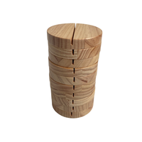 Soporte Redondo de Madera para Tarjetas, Porta Menús de Madera para Exhibición de Números de Mesa en Bodas