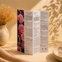 Impression de brochures personnalisées en couleur, dépliables, pour instructions de produits, dépliants d'insertion et prospectus d'emballage pour cosmétiques et produits de beauté