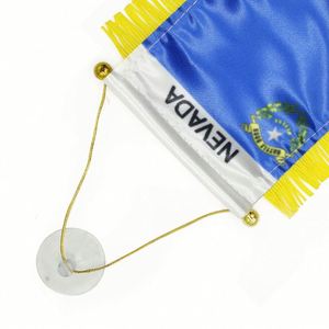 Custom Nevada State Satin Mini Flag <b>Banner</b> with Yellow Tassels Digital Printing for Automotive & Education for Cars Schools - Product Image 4