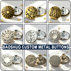 Botones Metálicos Personalizados <span class=keywords><strong>para</strong></span> Ropa, con Logotipo Vintage en Relieve, <span class=keywords><strong>para</strong></span> Jeans y Accesorios <span class=keywords><strong>de</strong></span> Vestir - Product Image 2