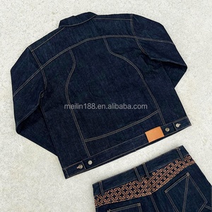 <b>Jeans</b> Tracksuit Custom Clothing Fashion Streetwear Denim Jackets and <b>Jeans</b> Pants Outfits Sweatsuit Vintage Two Piece Denim Set - Product Image 4