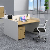 Bureau de travail modulaire ergonomique, écologique et durable de luxe, vente en gros, bureau d'ordinateur en bois pour 4 personnes, bureau moderne minimaliste avec cloison