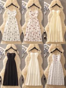 Vestido Largo Elegante de Gasa Floral para Mujer con Tirantes, Estilo Chino, Lavable, de Modal, Tendencia Verano 2026, Falda Cruzada Nueva - Product Image 3