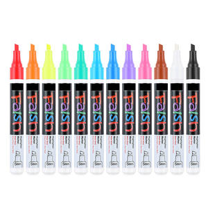 Marqueurs à craie liquide sans poussière et non toxiques avec logo personnalisé, stylo marqueur pour tableau publicitaire LED effaçable à sec - Product Image 1