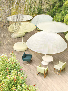 Sombrilla de Jardín Redonda Grande de 24 Varillas con Base Integrada <span class=keywords><strong>para</strong></span> Patio Exterior y Zonas de Descanso - Product Image 6