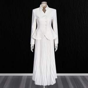 <span class=keywords><strong>Traje</strong></span> Midi Elegante Estilo Francés para Mujer 2025 Nuevo Diseño de Bordado Tridimensional Chaqueta <span class=keywords><strong>Falda</strong></span> Plisada de Cintura Alta - Product Image 2