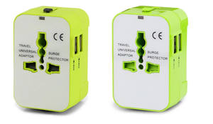 Universal-Reiseadapter mit 2 USB-Anschlüssen, Weltweites Ladegerät, AC-Netzstecker für US zu EU, UK, AUS, Asien - Product Image 2