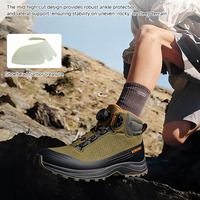 Chaussures de randonnée imperméables en cuir à coupe mi-haute avec maintien de la cheville, antidérapantes et à forte adhérence pour toutes les saisons