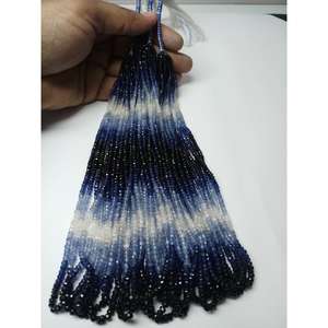 Cuentas de Zafiro Azul Ombré Natural de 3mm, Talladas a Mano con Microcorte, de Alta Calidad, Certificadas por Terceros, M.Y.GEMS - Product Image 3