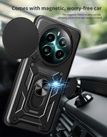 Coque de téléphone armure de fenêtre de poussée de caméra coulissante pour OPPO Realme 13 Pro + Pro Plus 4G P1 vitesse 5G A3X Reno 12f 12 Pro A60 TPU + couverture PC