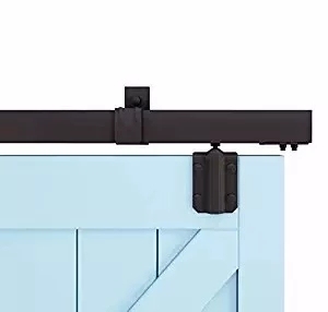 WEKIS Kit de Riel para Puerta Corredera de Acero Negro de 6.6 Pies, Resistente, Deslizamiento Suave y Silencioso, Diseño Moderno, Montaje en Pared/Techo - Product Image 6