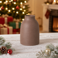 Vases en céramique texturée faits à la main, couleur beige mat transparent, style Art déco, pots décoratifs rustiques pour la maison, pour la table