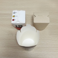 Boîte à nouilles chinoise en papier kraft personnalisée pour restaurant, emballage alimentaire jetable avec poignée en fil métallique