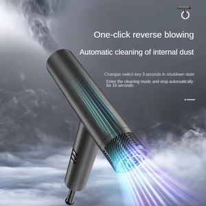 Sèche-cheveux puissant pliable à ions négatifs, corps en plastique noir mat dégradé, séchage rapide pour la maison - Product Image 5