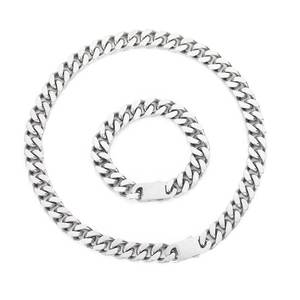 Wholesale 6mm 8mm 10mm 12mm 16mm Hip Hop 18k Gold Plated Jewelry Stainless Steel Cuban Link Chain Gold Necklace Bracelet for <b>Men</b> - Product Image 1