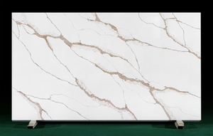 Đúc Sẵn thiết kế calacatta Vàng <span class=keywords><strong>Quartz</strong></span> slab nhà bếp <span class=keywords><strong>Countertop</strong></span> chìm bảng Top nhân tạo <span class=keywords><strong>Quartz</strong></span> đá slab - Product Image 4