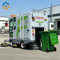 Balayeuse routière robuste ROD avec réservoir d'eau intégré et bac à déchets pour allées de jardin