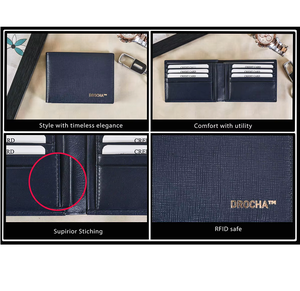 Luxury Genuine Leather <b>Wallet</b> for Men <b>RFID</b> Protected Bi Fold Design Card Holder Compact Pocket Organizer - Product Image 2