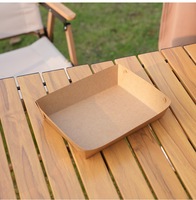 Boîte à hamburger alimentaire en papier kraft personnalisée boîtes de bac à papier pliable Tacos BBQ frites