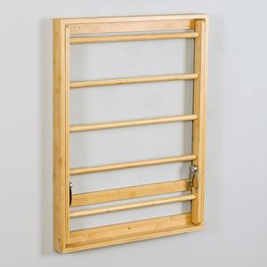 Tendedero Plegable de Bambú para Ropa, Montado en la Pared, para Interiores - Product Image 3