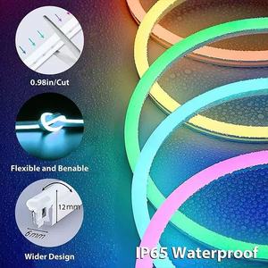 ไฟนีออน RGBIC กันน้ำ IP67 12V/24V ควบคุมสีได้ด้วยรีโมท ไฟ LED พิกเซล เปลี่ยนสีได้ สำหรับตกแต่งงานเทศกาลกลางแจ้ง - Product Image 4