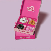 Boîte à donuts en carton rose écologique en gros, personnalisée, pour emporter, avec compartiments, pour desserts et pâtisseries