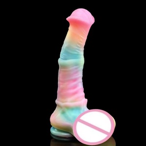 Leuchtender Dildo in Tierform, Pferdepenis-Simulation, Analplug für Erwachsene, Mehrfarbiger Leuchtender Silikon-Dildo - Product Image 4