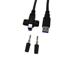 Usb 3.0 Printer Cable A Male To B Male With <b>Screws</b> Black Aluminum Foil Shielding Tin Plated <b>Copper</b> Core - Product Image 5