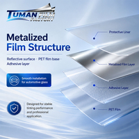 Film pour vitres de voiture Tuman, métallisé argenté, fortement réfléchissant, 60% VLT, 60% IRR, rouleau de 1,52 m x 30 m, pour les grossistes et les revendeurs de films teintés
