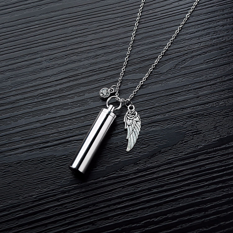 Товары для домашних животных, оптовая продажа, персонализированные комплекты с крыльями ангела, ожерелья с урной для золы, ожерелье с урной