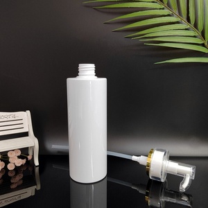 Luxury 250ml 300ml 500ml Matte White Round <b>Empty</b> Conditioner Shower Gel <b>Plastic</b> Packaging Gold Airless Shampoo Pump <b>Bottle</b> - Product Image 4