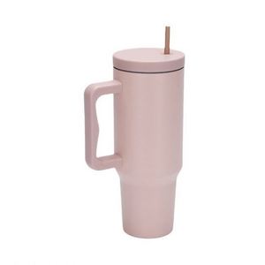 Tasses de voyage 40oz avec logo personnalisé, gobelet 40oz en acier inoxydable avec revêtement en poudre, poignée et paille - Product Image 3
