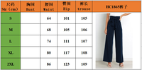Offre Spéciale femmes taille haute élégant jambe large robe bureau pantalon respirant été formel pantalon plat avant Style