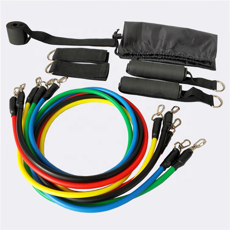 Оптовая продажа, оборудование для упражнений, тренировочная веревка, набор для упражнений в тренажерном зале, Йога, фитнес, TPE, 11 шт., набор эспандеров