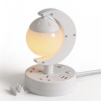 Lampu Meja SUZHERM Planet dengan Soket 3-Posisi, 2 USB dan 1 Port Type-C, Colokan Standar Inggris, Kabel 2m, untuk Penggunaan Komersial/Rumah Tangga