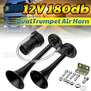 Bocina Eléctrica de Aire de 180 dB y 12 V con Doble Trompeta, Súper Potente, con Válvula Solenoide, para Vehículos, Autos, SUV, Camiones, RV, Barcos - Product Image 1