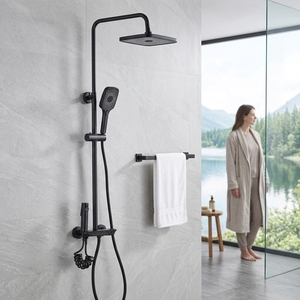 Sistema de ducha termostático de pared de alta calidad con mezclador cuadrado y kit de ducha de lluvia para baño - Product Image 5