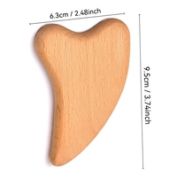 Outil de massage Gua Sha en bois de hêtre naturel pour le visage et le corps, 9,5 cm x 6,3 cm, grattoir en bois pour la relaxation et les soins de la peau