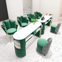 Table et chaise pour ongles Table de manucure et poste de travail beauté populaires pour salon de manucure à usage simple et double