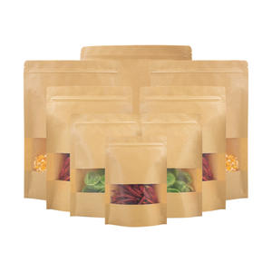 2025 זול הדפסה אישית פלסטיק שקית אריזה לעמוד עד תיק רוכסן בקר/תיק רוכסן נייר אריזה/תיק מלאכה עם חלון - Product Image 2