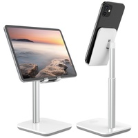 Support de téléphone télescopique ergonomique réglable en hauteur, support de tablette en aluminium pour bureau, support de bureau pour diffusion en direct