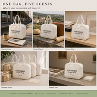 Sac de voyage pour femme personnalisé, sac de week-end minimaliste, sac de voyage en toile de coton résistante, avec logo imprimé ou brodé