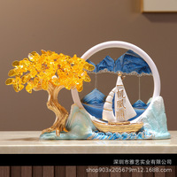 Nouvelle Décoration Murale en Résine Époxy Style Chinois, Art Populaire Sculpté, Peinture de Sable Mouvant Personnalisée, Motif Voile d'Animaux, pour Entrée de Salon