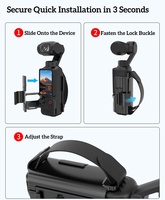 Soporte de Correa con Correa de Mano Antideslizante para DJI Osmo Pocket 4P/4/3, Kit de Agarre de Liberación Rápida con Expansión de Zapata Fría