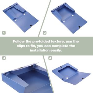 Clip per Carta A4 Personalizzate, Scatole Portadocumenti in <span class=keywords><strong>Plastica</strong></span> Blu A4, Cartelle Portadocumenti, Scatole per Archivio con Coperchio - Product Image 4