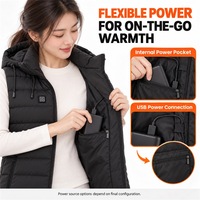 Gilet chauffant électrique personnalisé avec logo, gilet matelassé chauffant multi-zones avec ajustement réglable pour femmes et hommes