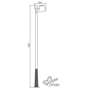Outdoor Led Garden <b>Light</b> 3M 3.5M Waterproof Square Pole 220V <b>Landscape</b> Street Lamp For Yard Park Plaza - Product Image 5