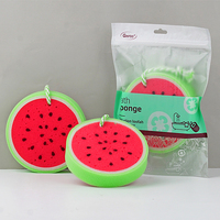 Éponge de nettoyage multifonctionnelle pour la cuisine et la maison, en forme de fruit (melon), pour la vaisselle et le bain, vente en gros usine
