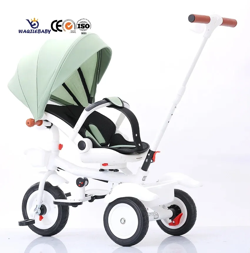 WQL Children's Tricycle kids balance toddler Trike Tricycle For Baby with Hood Ride on Toy Car Plastic 3-5years