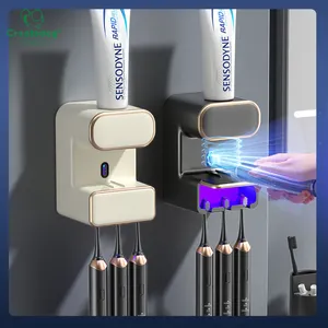 Автоматический дозатор зубной пасты для ванной комнаты с 3 слотами для дезинфекции зубных щеток, автоматический дозатор зубной пасты с датчиком для семьи